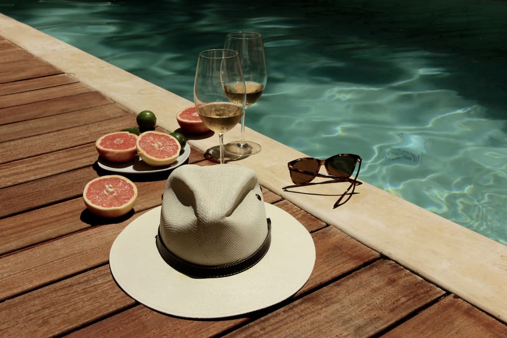 Enjoy vermouth time by the pool.