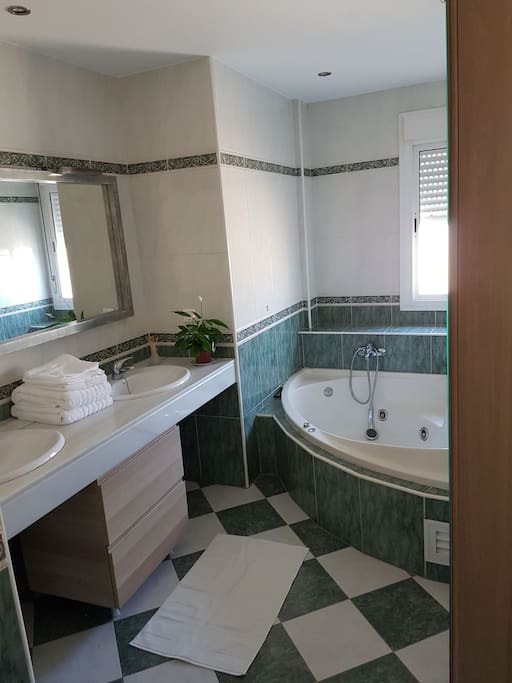 Baño dentro de la habitacion principal con hidromasaje.