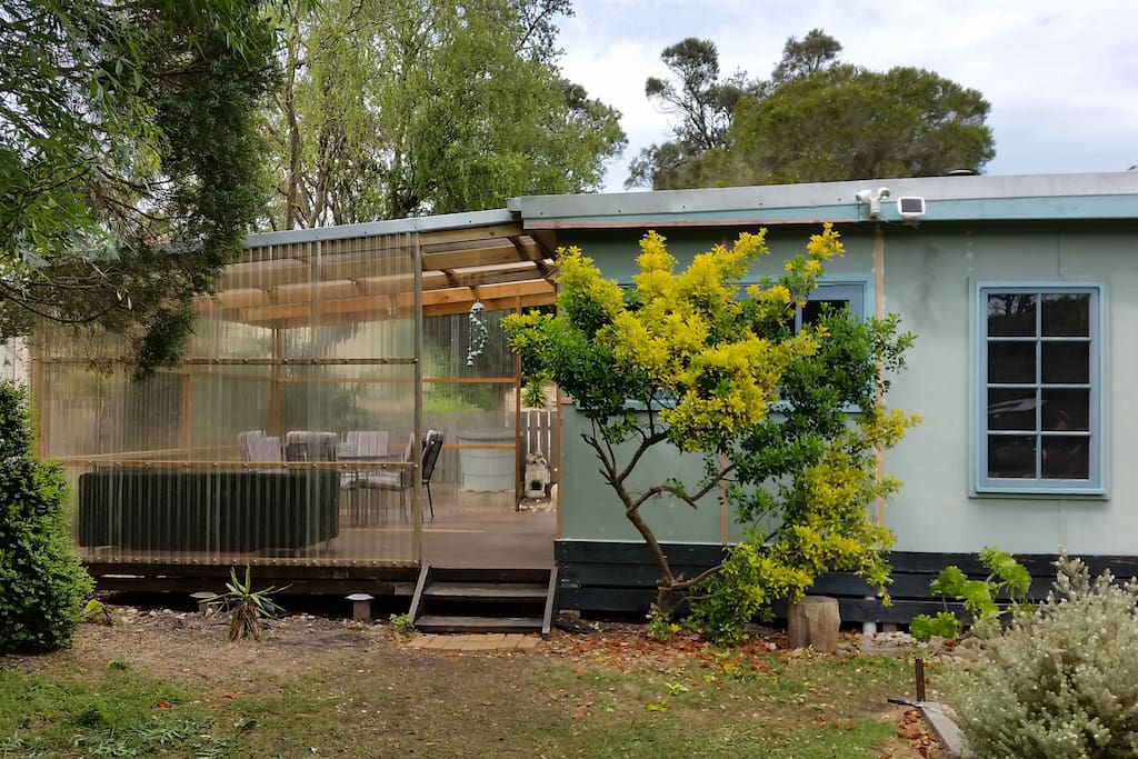 Outside decking and entrance view