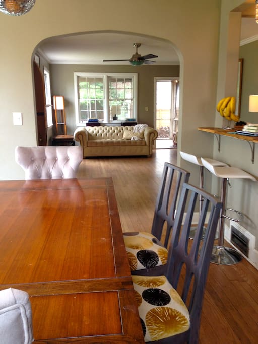 Dining room looking into the living area