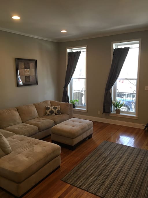 Living room view of front porch