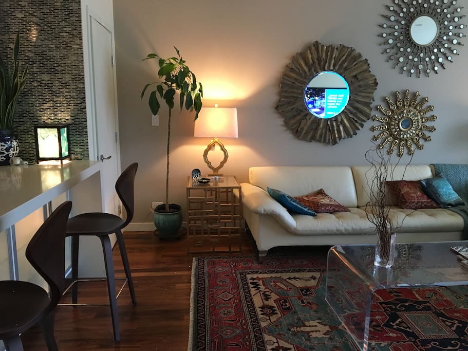 Where the breakfast bar meets the living room