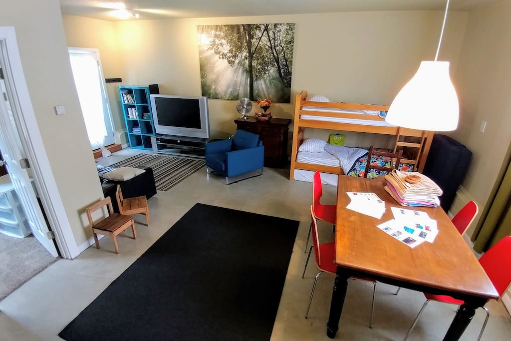 Dining area opens to living room