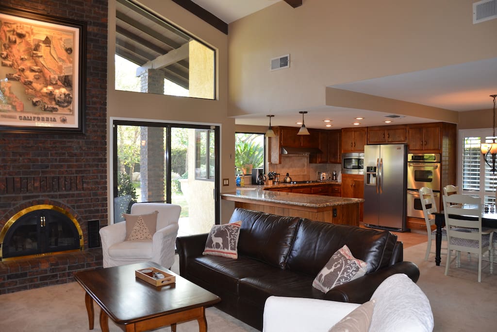 Family room is open to the kitchen and dining area.