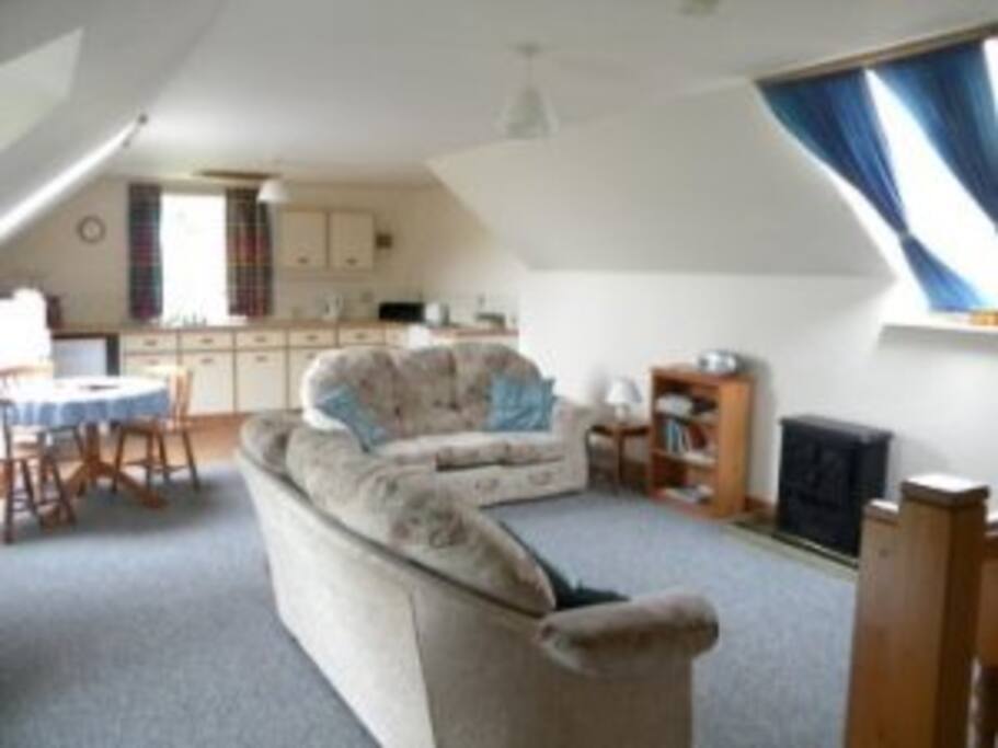 Large open plan living area upstairs
