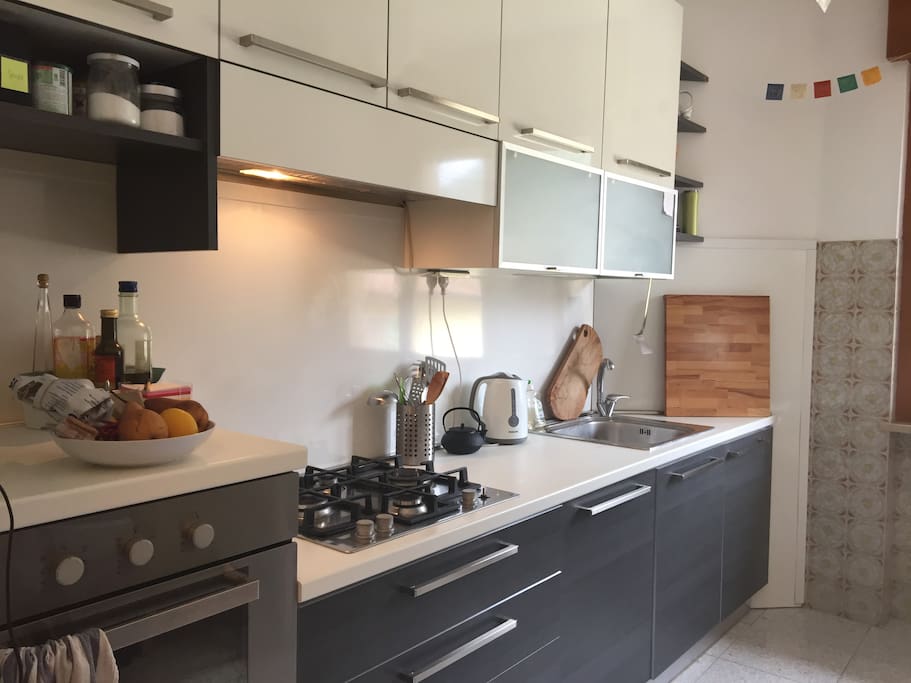 A kitchen supplied and designed for people who cook.