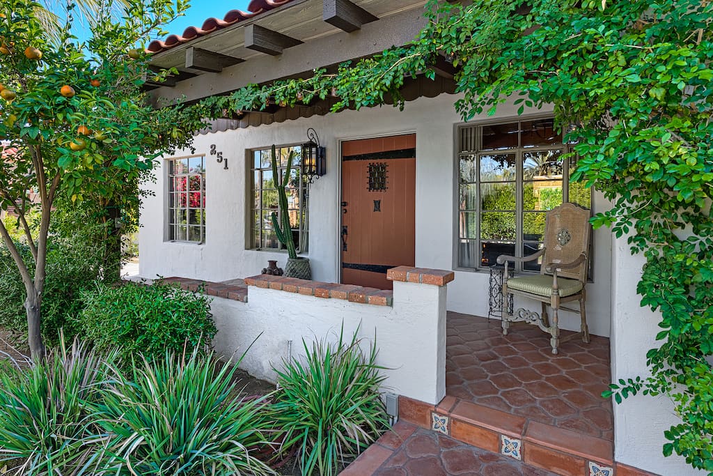 Covered Hacienda Style Front Porch