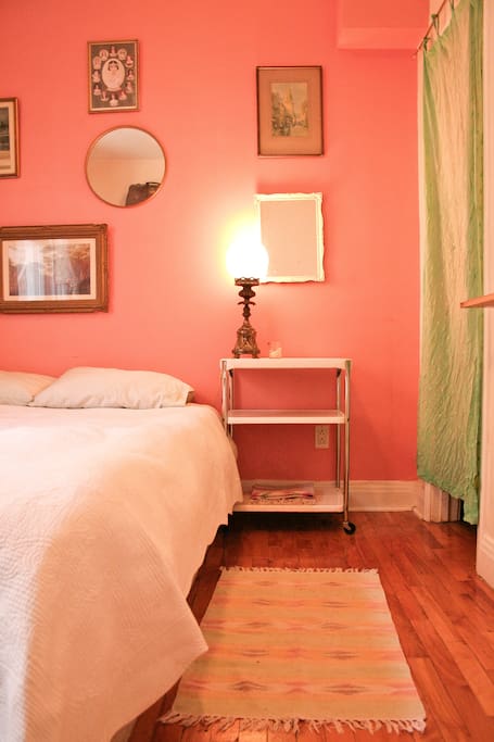 Rest up in the coral room which has a queen bed that accommodates two adults