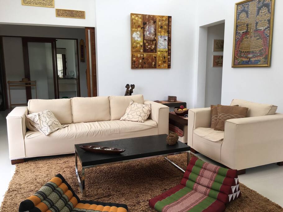 Open plan interior with high ceilings and stunning light
