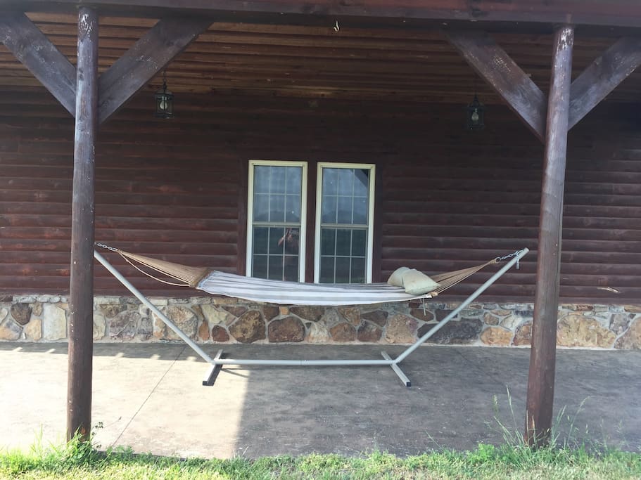 Relaxing hammock in front of the detached garage