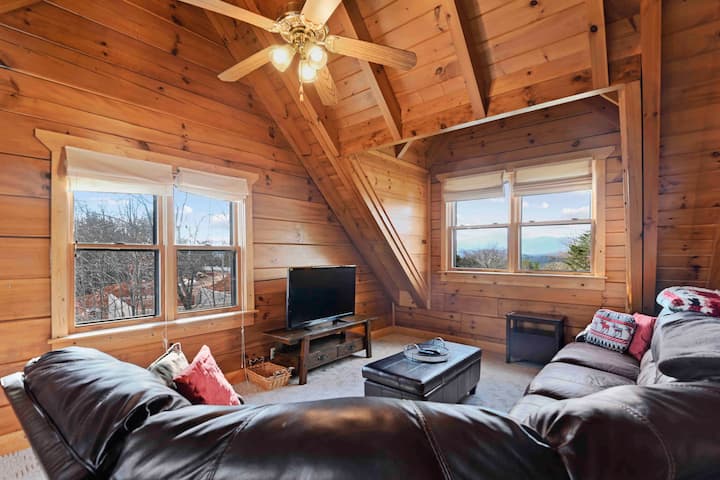 Loft living room area on the upper level.