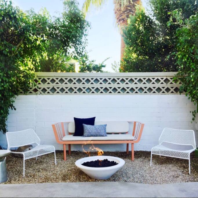 Put your feet up and read a book by the fire pit