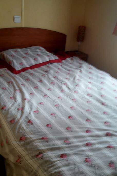 chambre avec lit 140+placard et porte donnant direct sur salle de bain