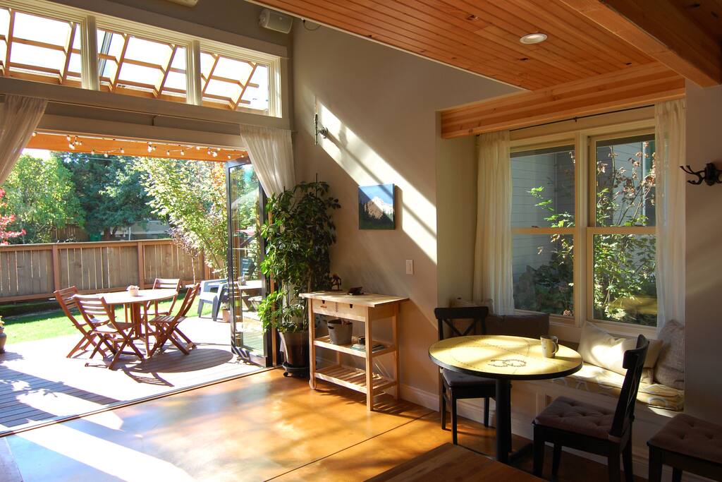 When the weather is nice, open the panel doors to bring the outside in!