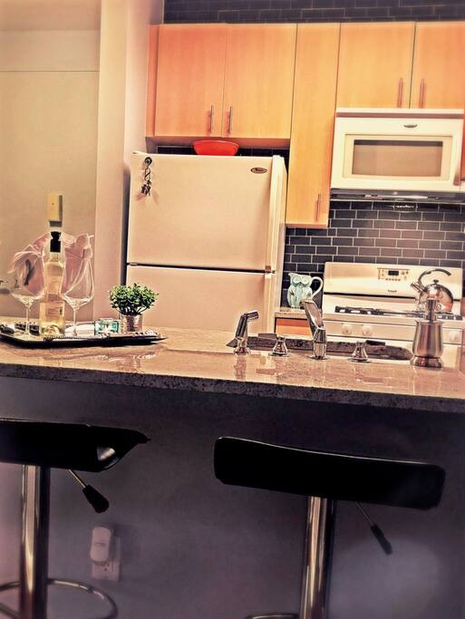 Kitchen counter and breakfast bar
