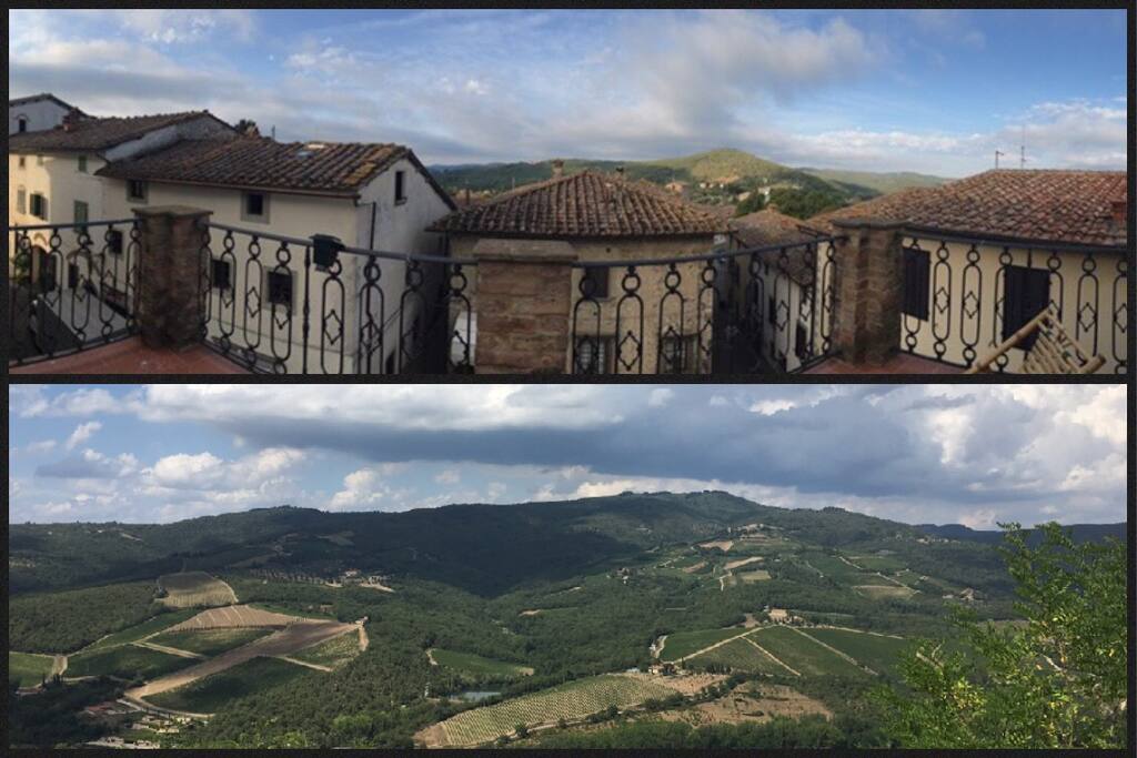 The big terrace on the 3rd floor. where You can admire this stunning view of Tuscany.