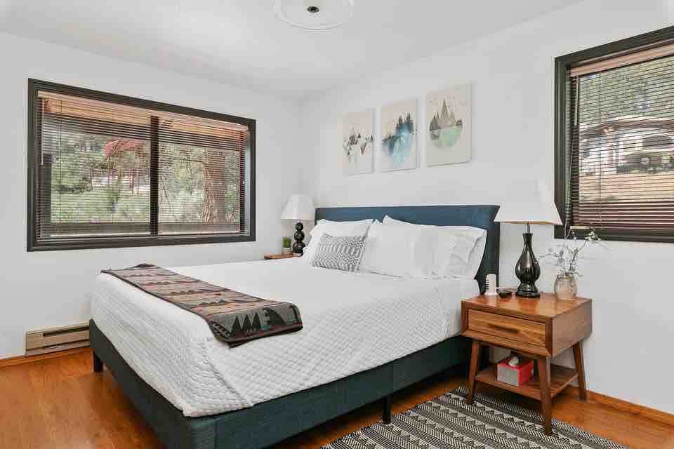 Master Bedroom with King sized bed and smart TV