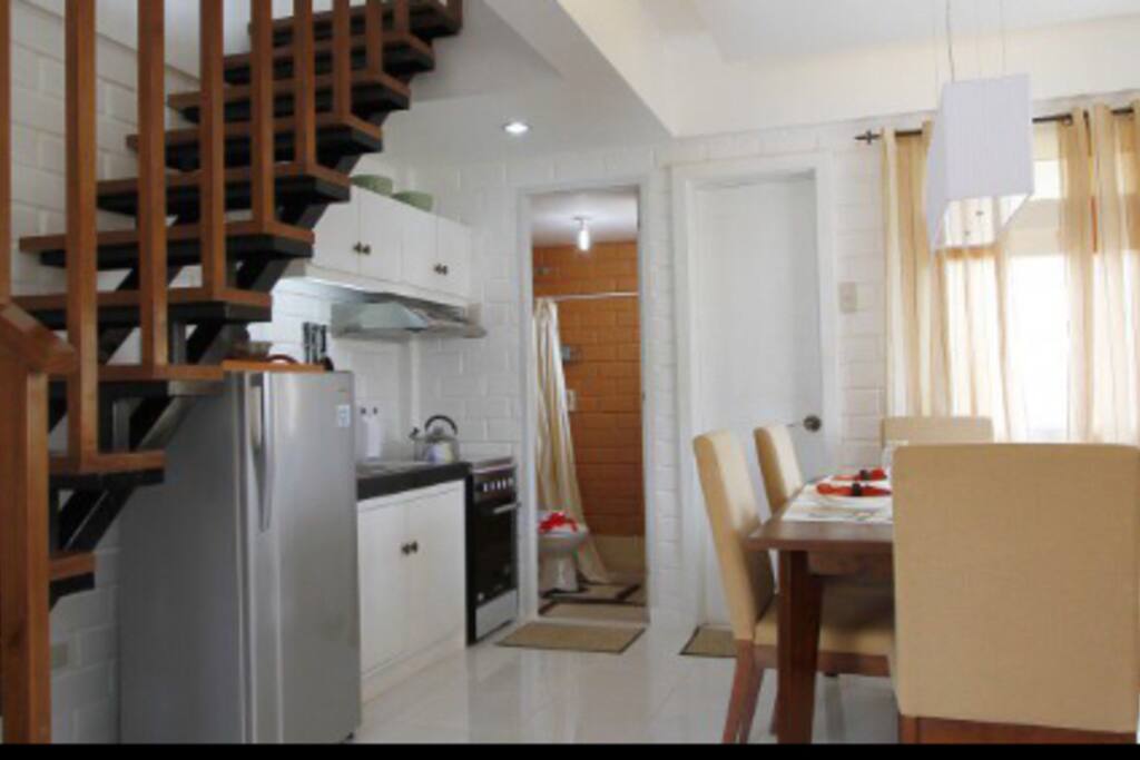 My simple dining area..u can see the comfort room and the kitchen.,