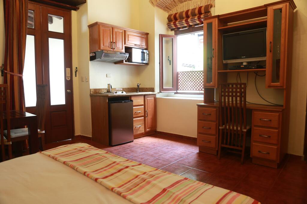 Living area with kitchen