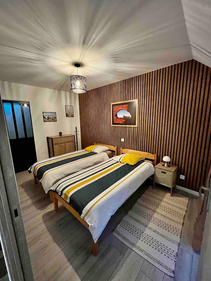 Chambre avec 2 lits 90x190 où lit king size 180x190 