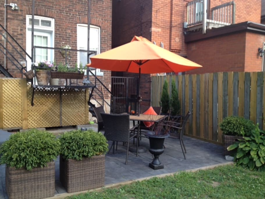 Rear patio and yard