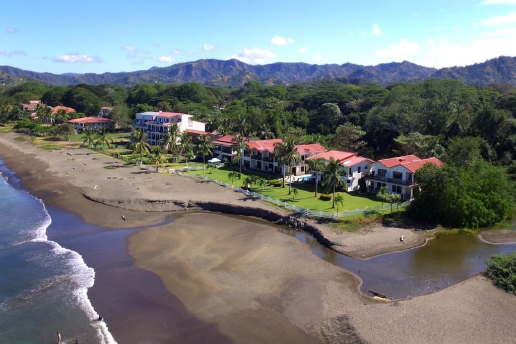 A aerial view of the our complex on the beach.