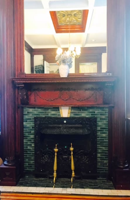 One of three non-working fire places.