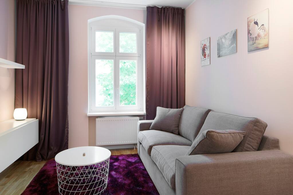 When the bed is folded, you have a lounge area next to the window.