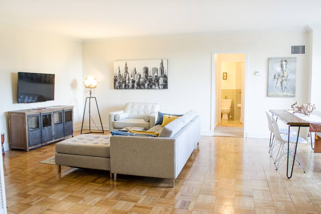 spacious living room area