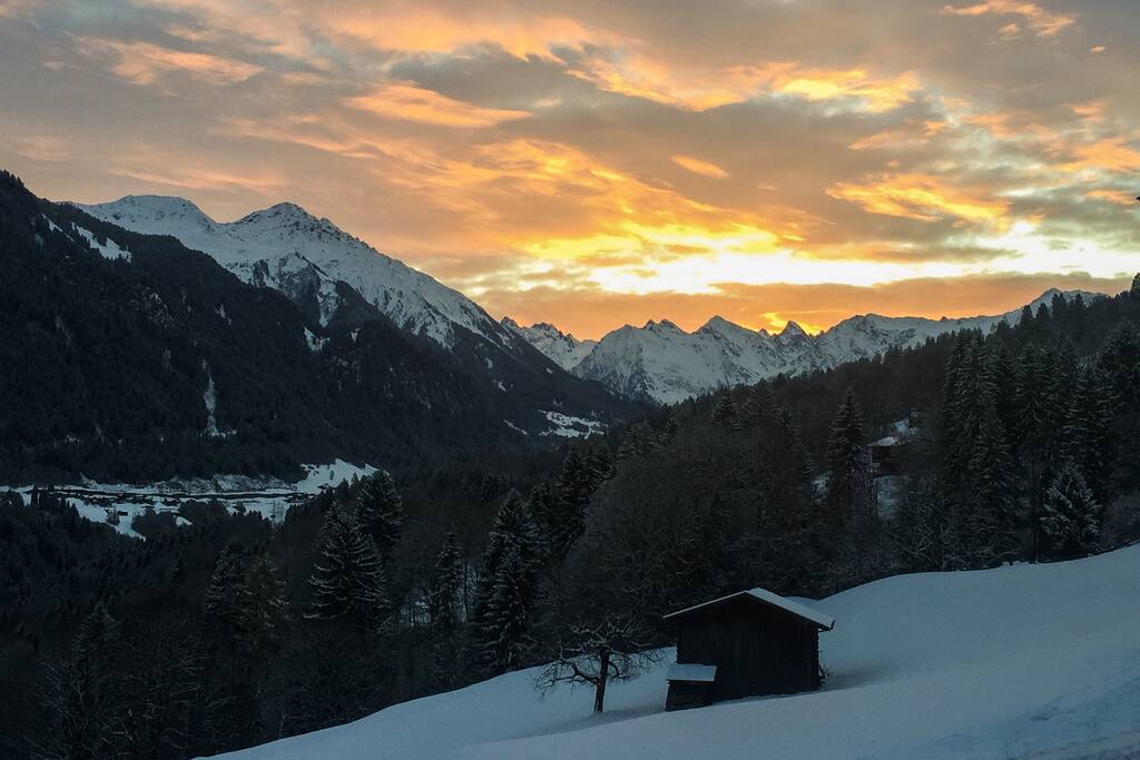 Aussicht vom Balkon am Morgen