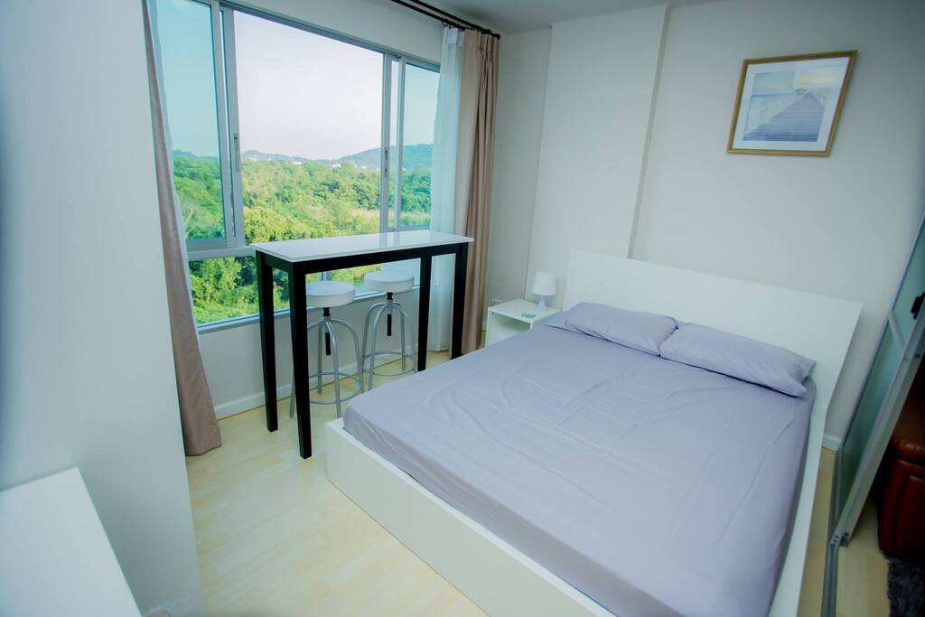 Modern and clean bedroom furniture with 2 door wardrobe and Make Stand with mirror and stool