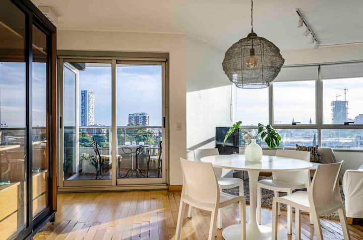 Apartamento de 1 quarto em Palermo com piscina no rooftop e varanda