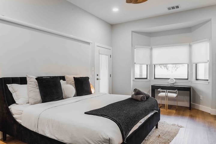 Another perspective of the 1st floor Master bedroom. This room is great for guests that cannot go up the stairs or may be difficult for them to go up a flight of stairs. 