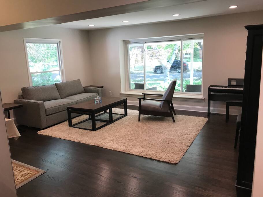 Family room open to dining room and kitchen