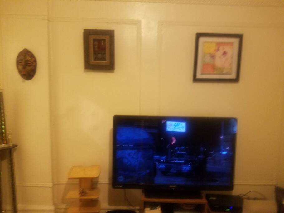 60" tv screen in the living room