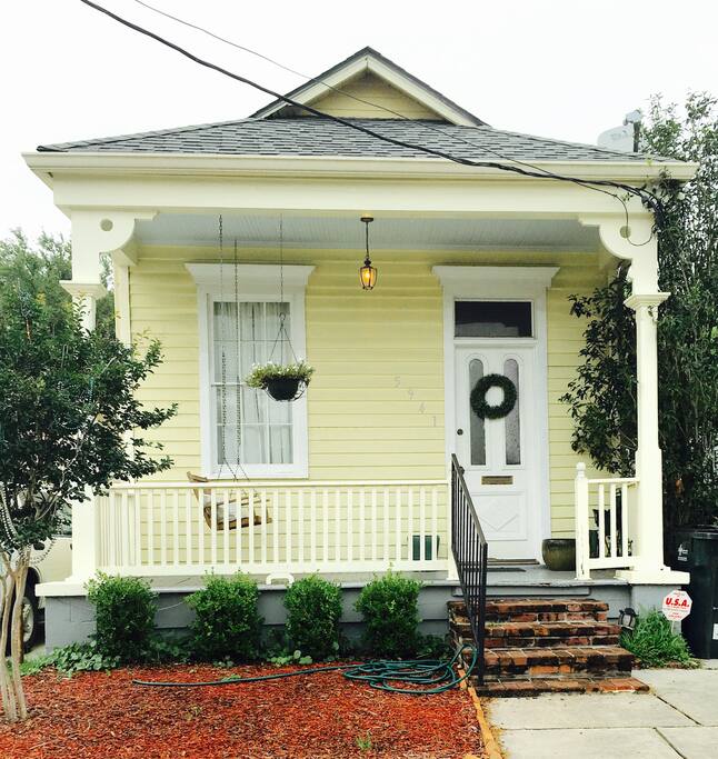 Private entrance and front porch with swing for guests. Owners use separate entrance.