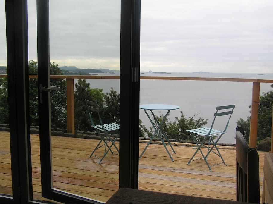 The view through the bifold doors