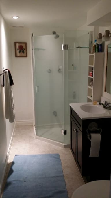 3 piece bathroom with glass shower