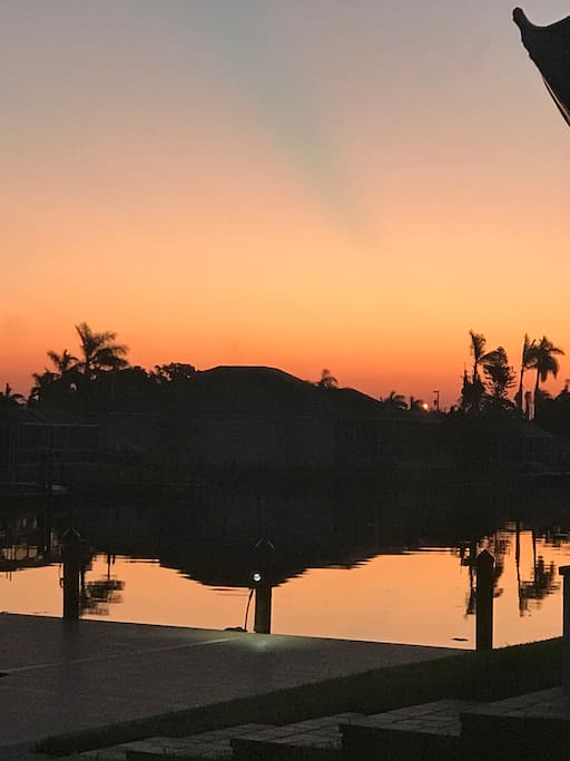 Sunrise view. Great time for kayaking the Dolphin canal is so smooth!