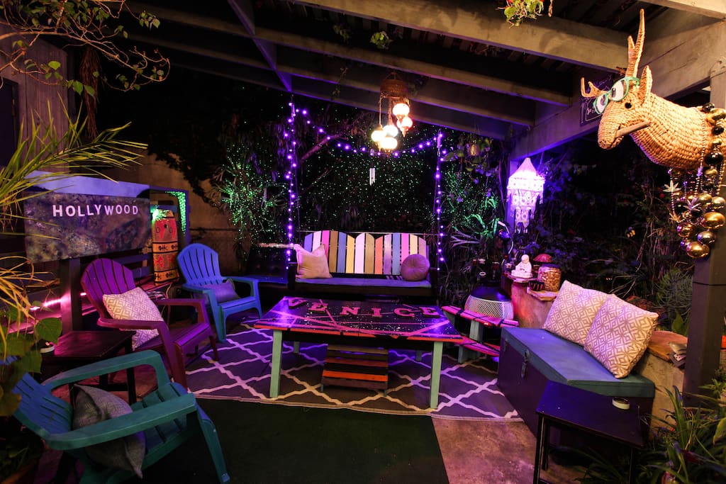 Hang outside in our magical gardens with other guests from around the world!