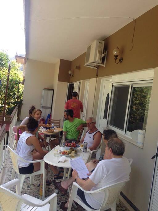 any meal on the balcony