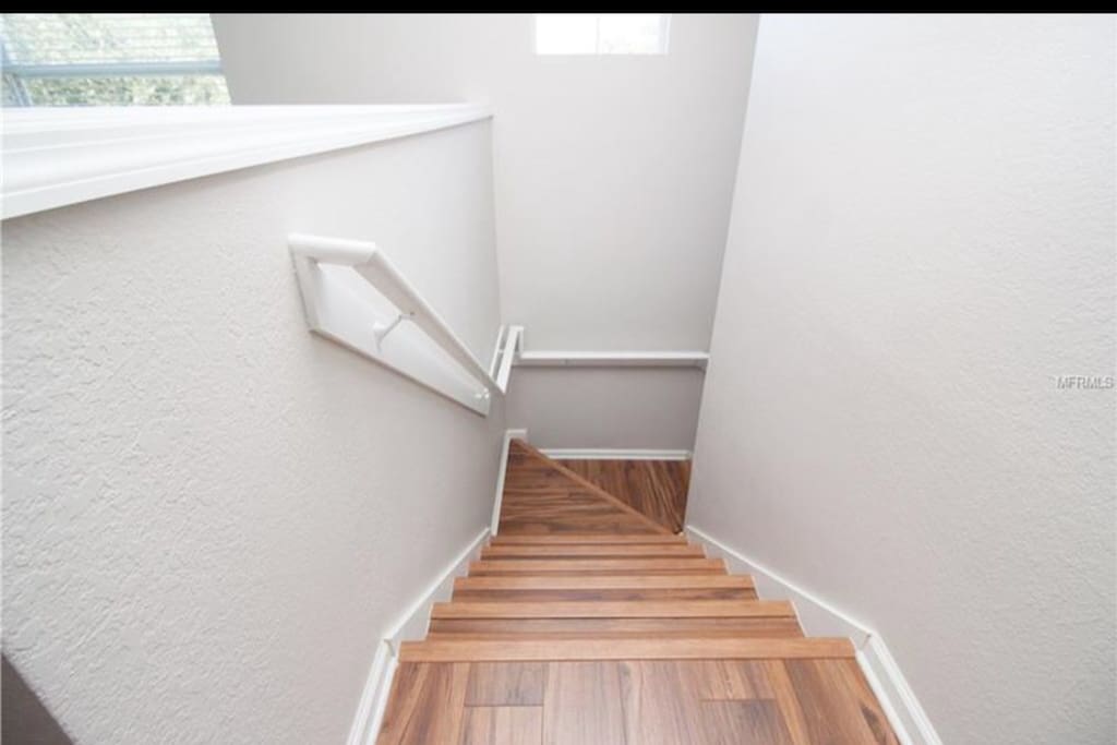 Stairs down to entrance