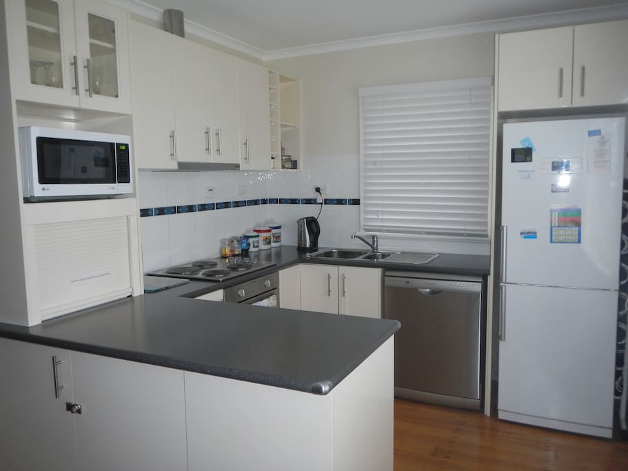 Modern kitchen, all utensils and crockery provided