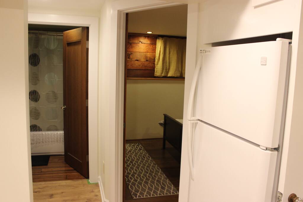 Hall from kitchen to bedroom and bathroom.
