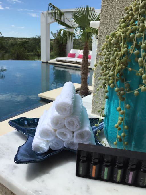 Welcome to paradise with a refreshing lavender scented towel.