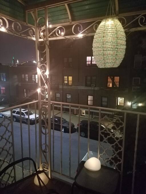 Our private and spacious balcony overlooking Manhattan!
