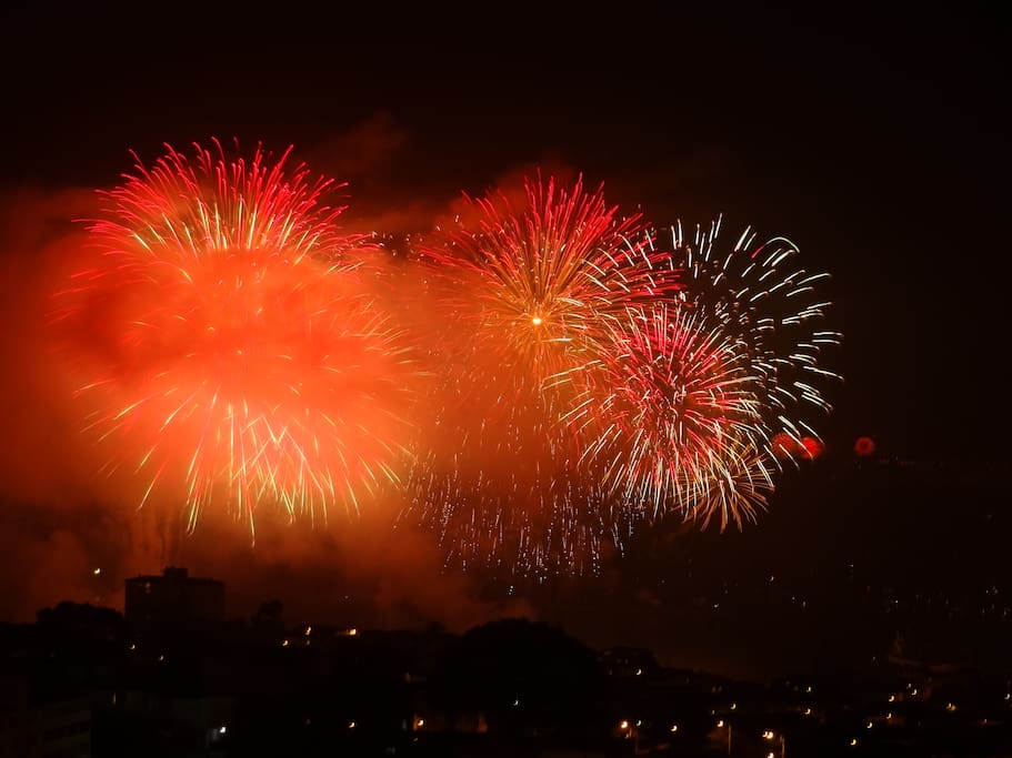 the view of the fire works
