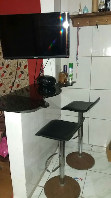 sala conjugada com cozinha
