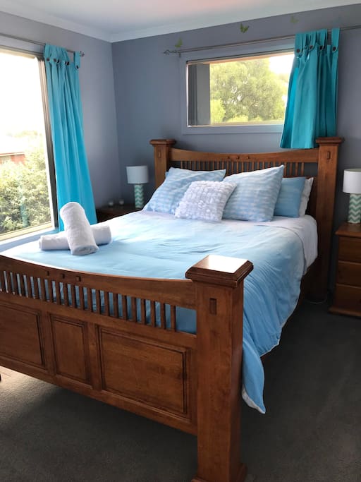 Upstairs bedroom with water views