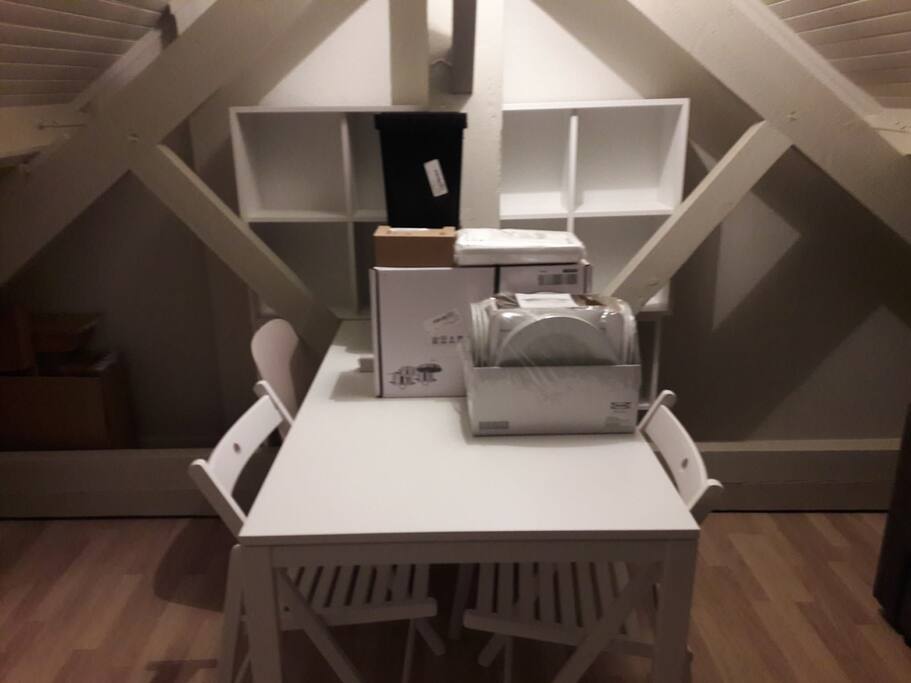 Pièce principale avec rangements et canapé convertible